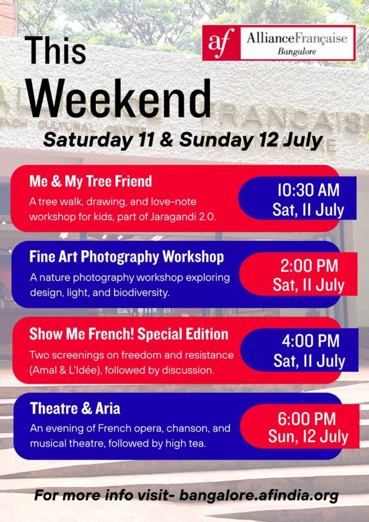 This weekend at Alliance Française de Bangalore