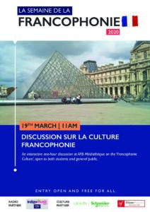 19th March | Discussion on the Francophonie Culture